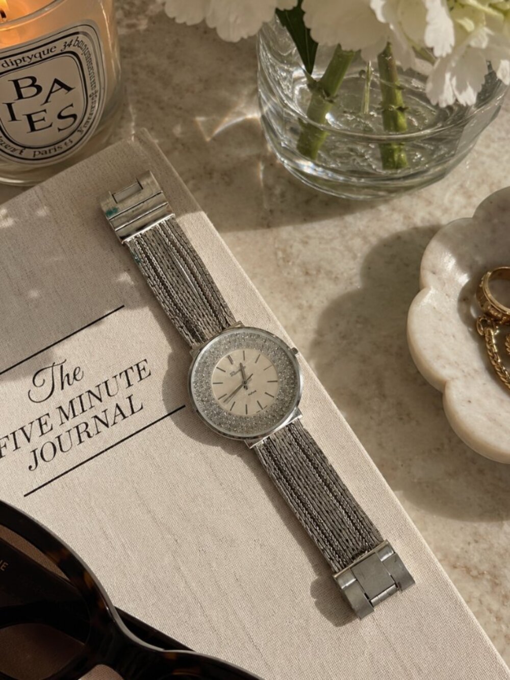 Silver Geneva Sparkly Watch